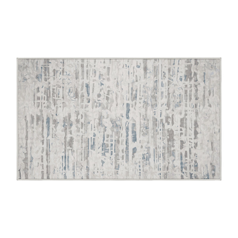 Machine Washable Beige Area Rug, Rectangle 8' x 12'