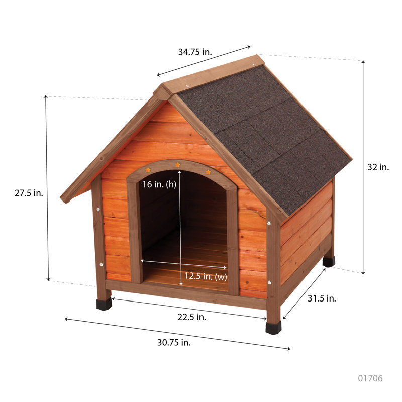 Charitee Premium+ A-Frame Dog House, Medium (32" H x 30.75" W x 34.5" D)