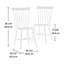 Fauteuil à dossier style fuseau de 2, composition en bois d'ingénierie, 32,52 lb, 19,79 po de largeur, 20,91 de profondeur et deux finitions noires pour la salle à manger, construction solide,