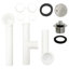 Ensemble de drain de baignoire 14 po en polypropylène blanc avec trop-plein à 2 trous-36928726