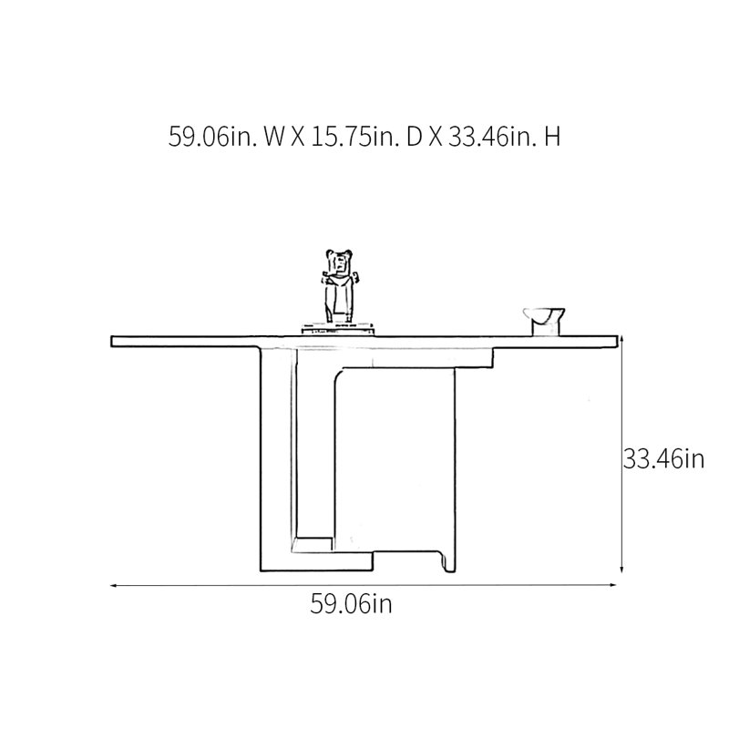 Console Modern Minimalist Art, H 33,46 po x l 59,06 po x P 15,75 po, Noir / Rouge
