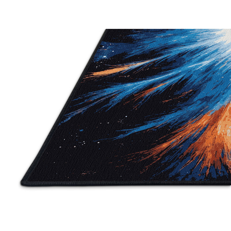 Tapis gris lavable à la machine, Rond 3 pi