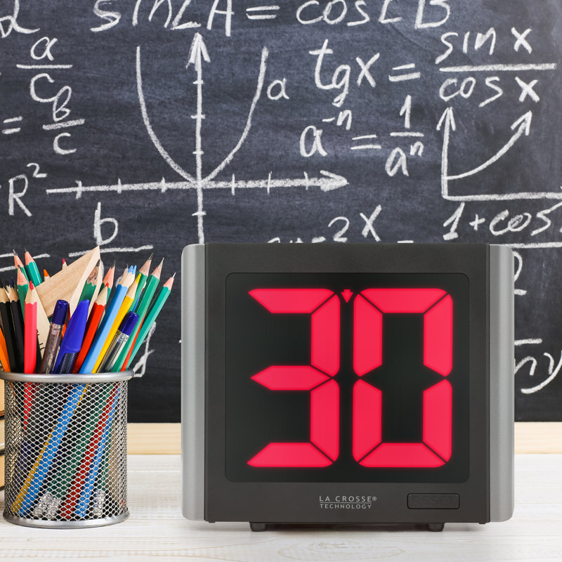 La Crosse Black and Silver LED Countdown/Up Timer with Red Digits