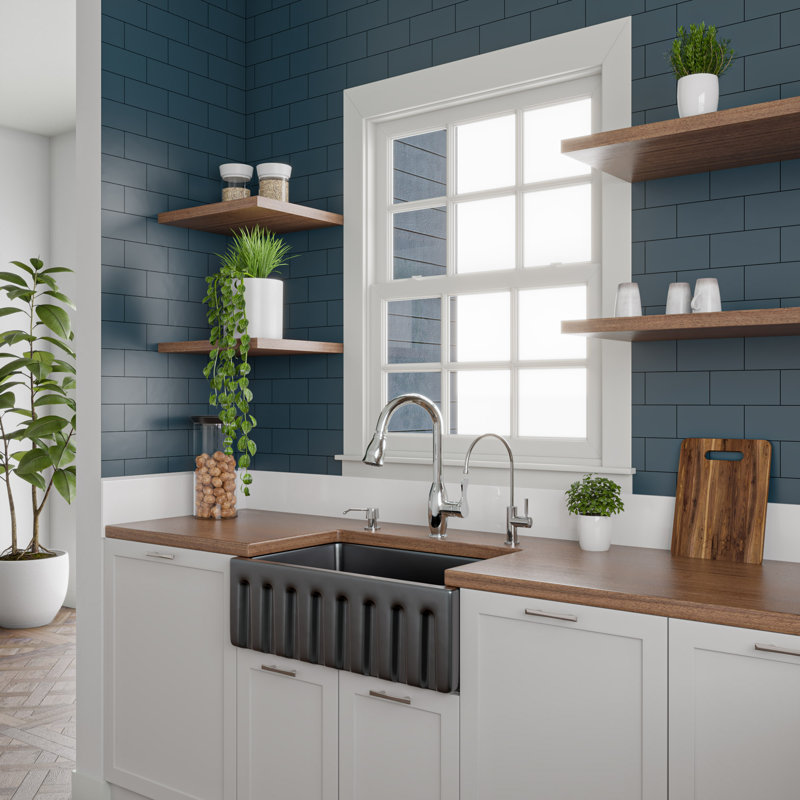 29.88'' L Single Bowl Fireclay Kitchen Sink