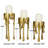 Gold Aluminum Metal Abstract Drip Decorative Candle Holder with Melting Designed Legs, Set of 3 12", 10", 8"H-69721441