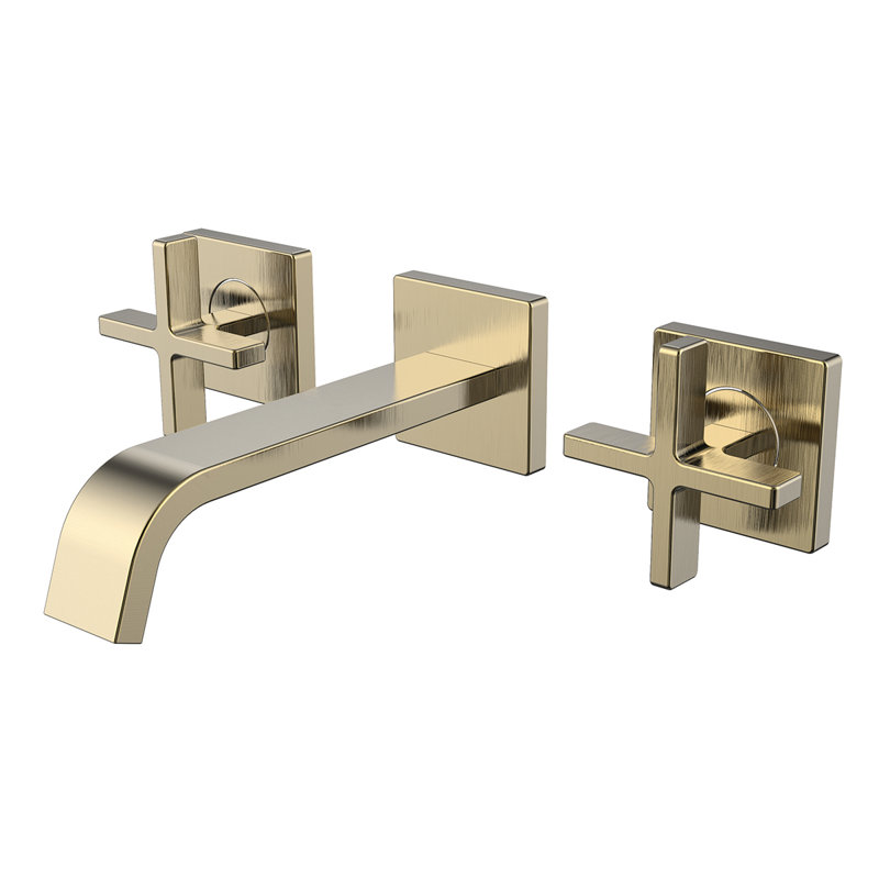 Wall Mounted Bathroom Faucet with Drain Assembly, Brushed Bronze