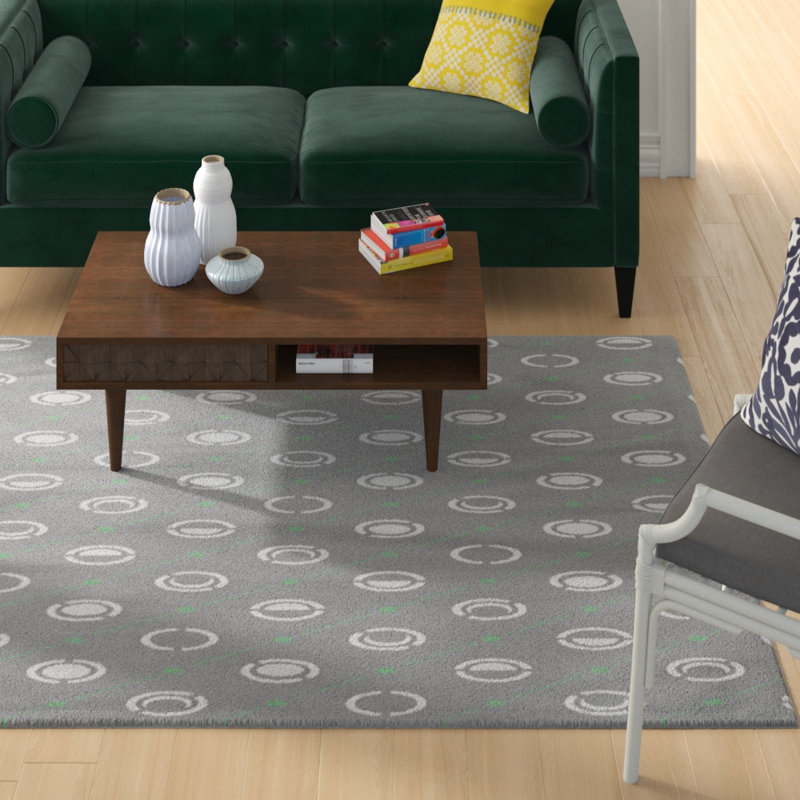 Skeffingt Polka Dots Indoor Rug, Rectangle 5' x 7'
