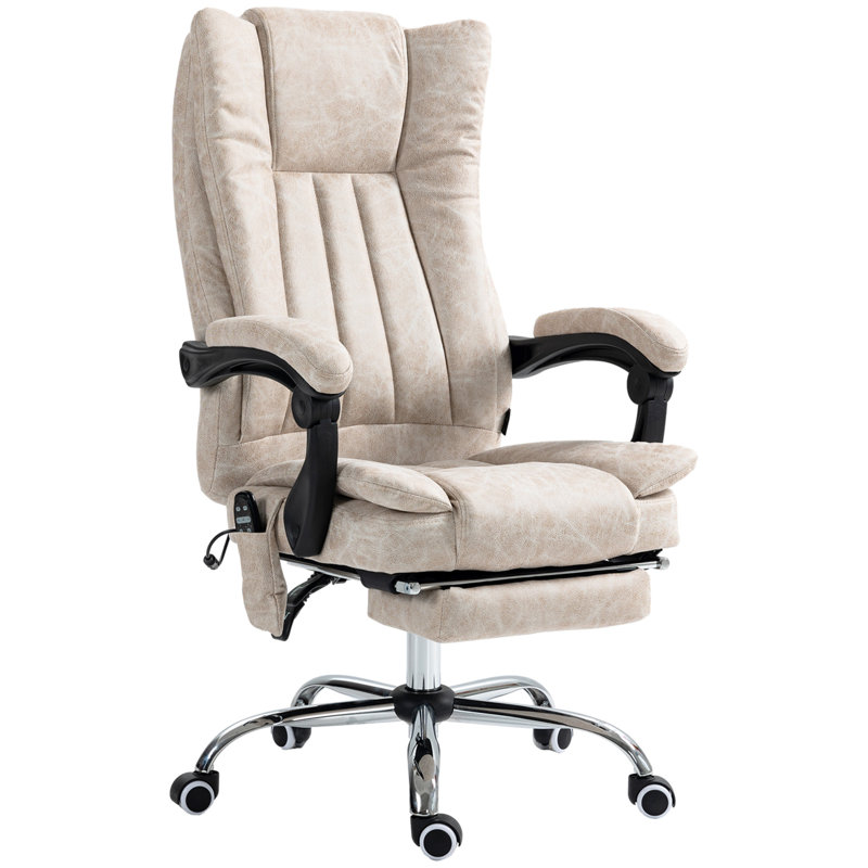 de bureau en microfibre de massage à 3 points avec fonction chauffante, réglable et pivotante pour une détente ultime