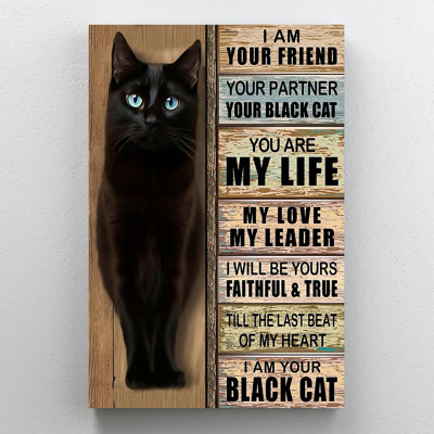 «I Am Your Black Cat - 1 Pièce Rectangle» Ar I Am Your Black Cat - 1 Pièce Rectangle, reproduction d'art sur toile tendue