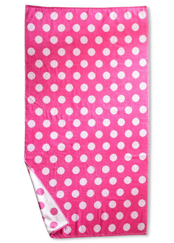 Serviette de plage surdimensionnée 100% coton Makenna, Blanc / Bleu