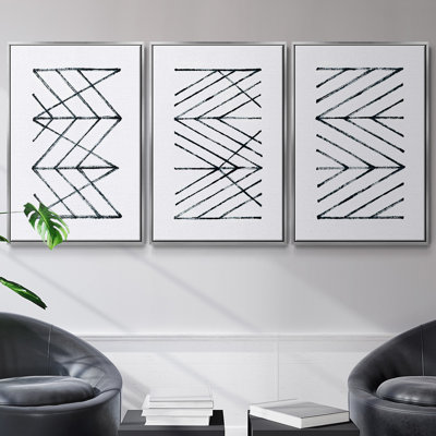 Ensemble de 3 pièces encadrées sur toile