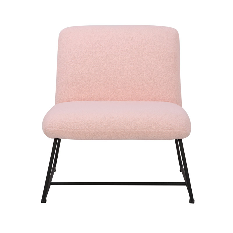 Alcides Upholstered Slipper Chair, Pink 