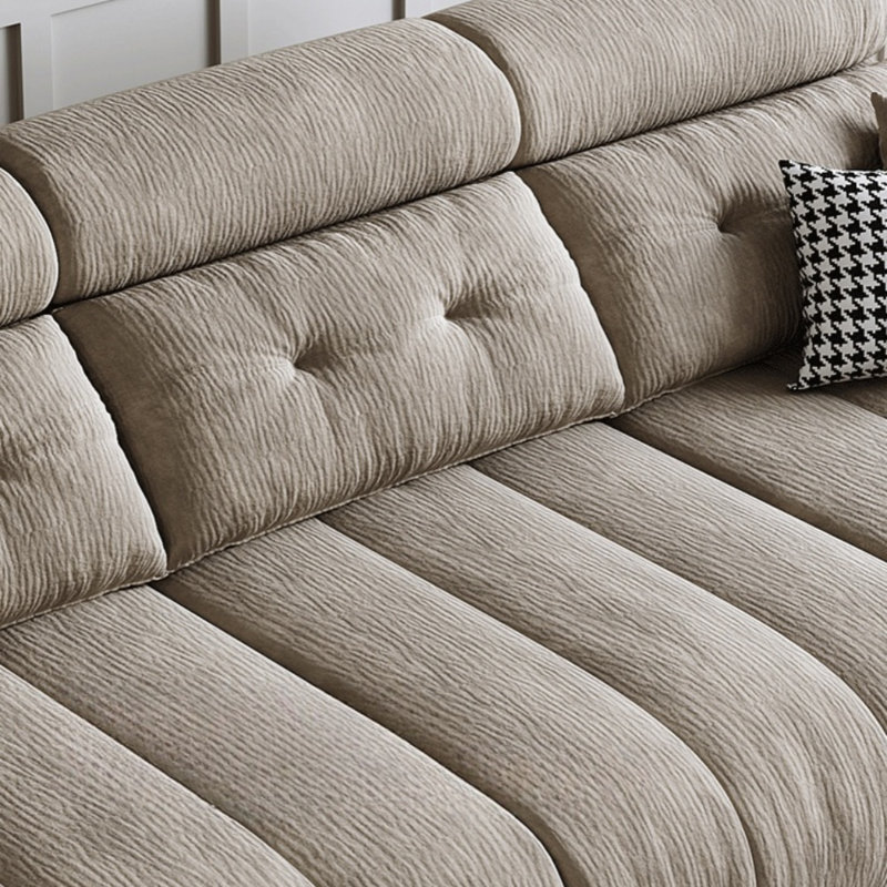 Cream Minimalist Straight Sofa