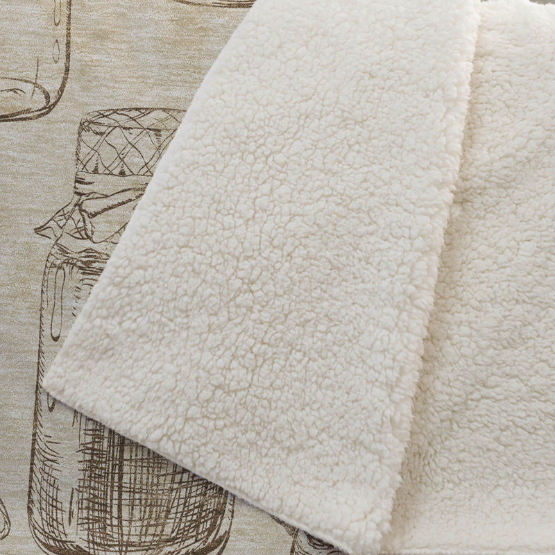 One Pixie Street  Ivory 50" x 70" Sherpa Throw Blanket, Ivory