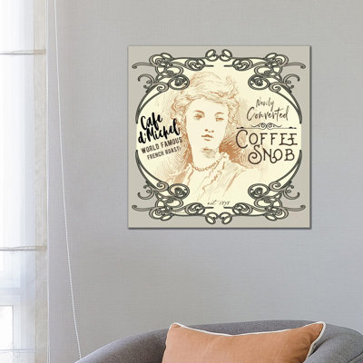 Vintage Collage: Coffee Snob by Jennifer Redstreake - Wrapped Canvas Print
