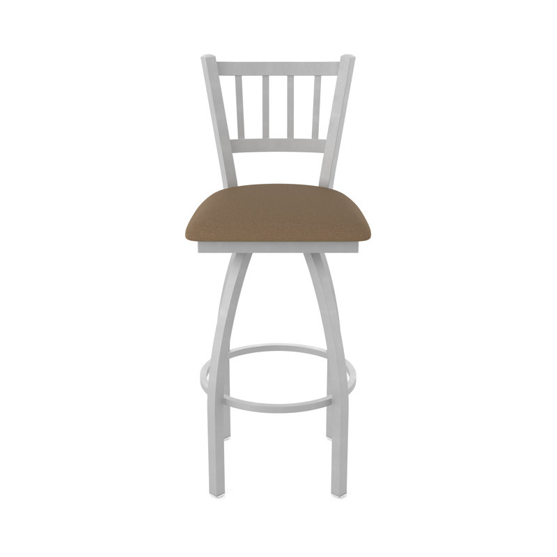 810 Contessa Swivel Stool, Anodized Nickel, Counter Stool (25" Seat Height), Rein Thatch
