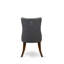 Chaises de cuisine rembourrées de style Mid-Century avec tissu en polyester gris platine, dossier capitonné et poignée à tirer, garniture cloutée, chaises de salle à manger Parson, pieds en bois massif, ensemble de 2, espresso-652452078