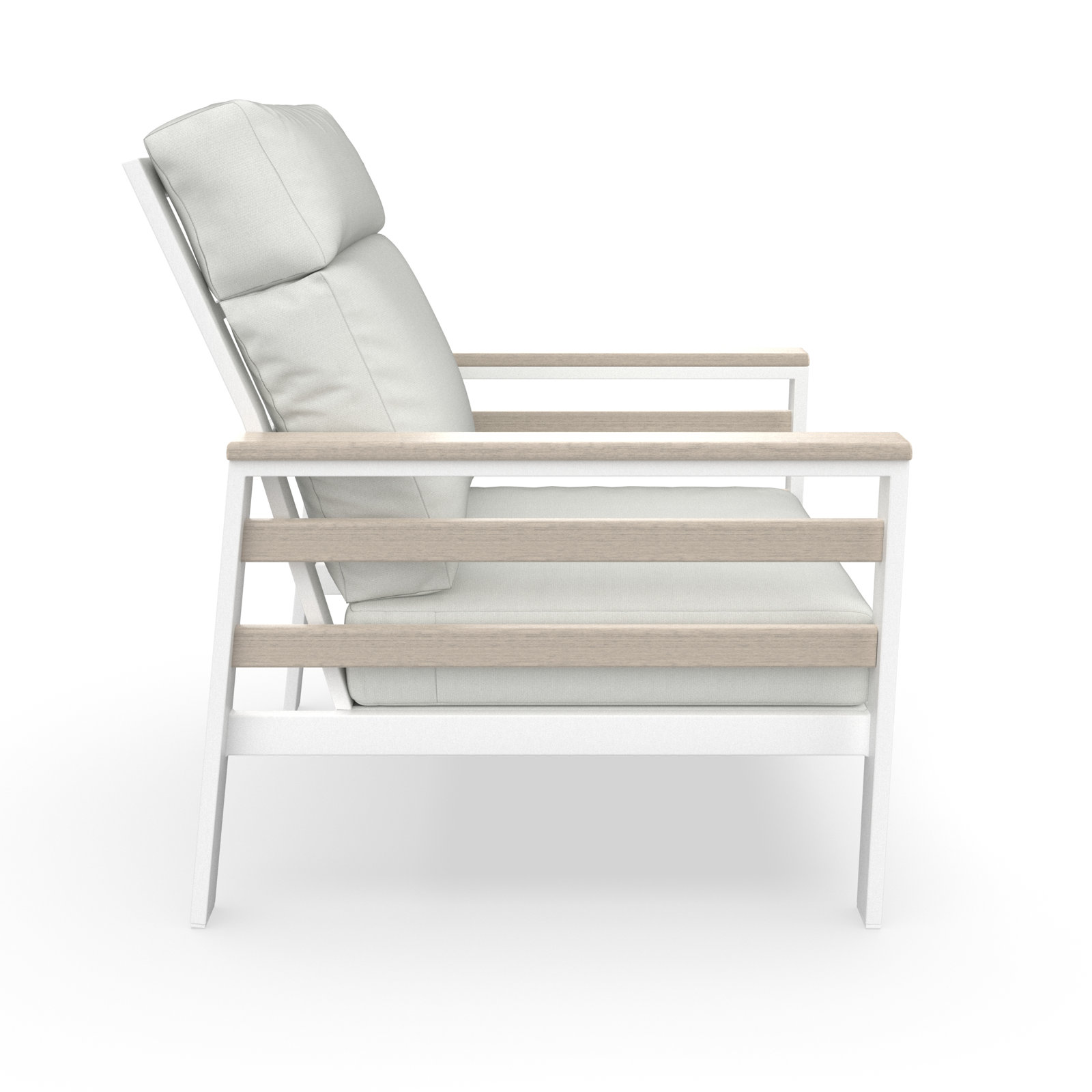Townsend Metal Outdoor Lounge Club Chair With Sunbrella Cushion, Canvas White