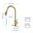 Brushed Gold Kitchen Faucet With Pullout Spray, Stainless Steel Production, 360 Rotating Nozzle, Corrosion & Rust Protection Quality-1528098116