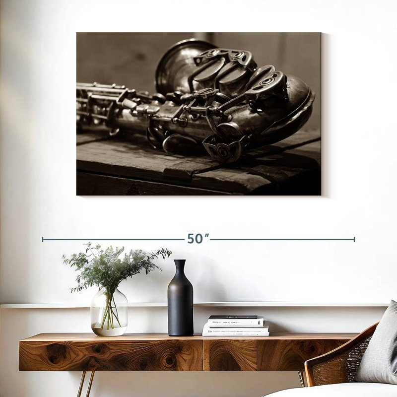 Abarca Sepia Saxophone, 26" H x 39" W