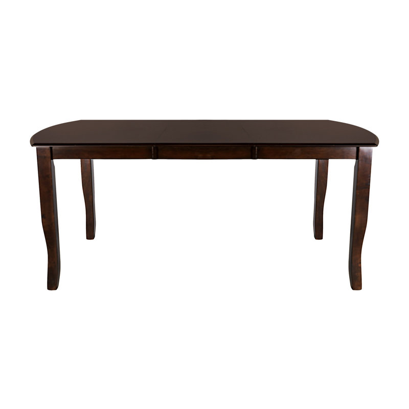 Table de salle à manger à finition cerisier foncé, placage de manguier avec rallonge séparée, finition 6 options, pièce essentielle