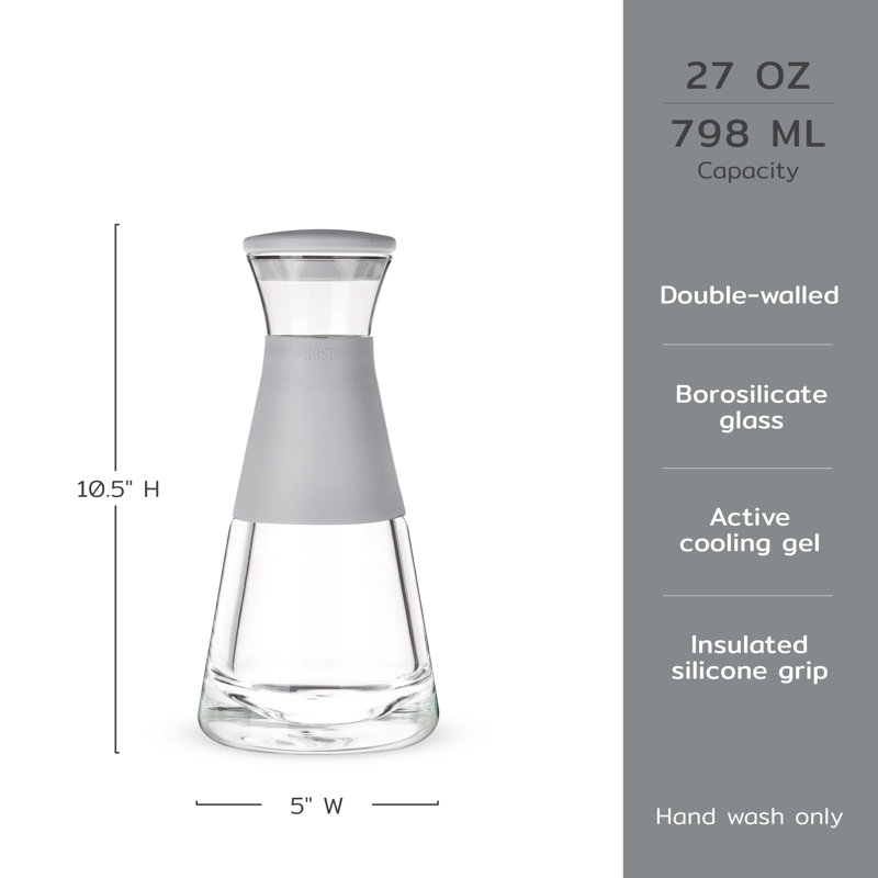 Glass FREEZE Carafe with Lid in Gray