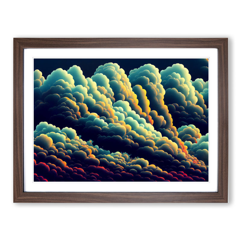 Appreciating Clouds - Single Picture Frame Print, 46cm H x 64cm W, Walnut