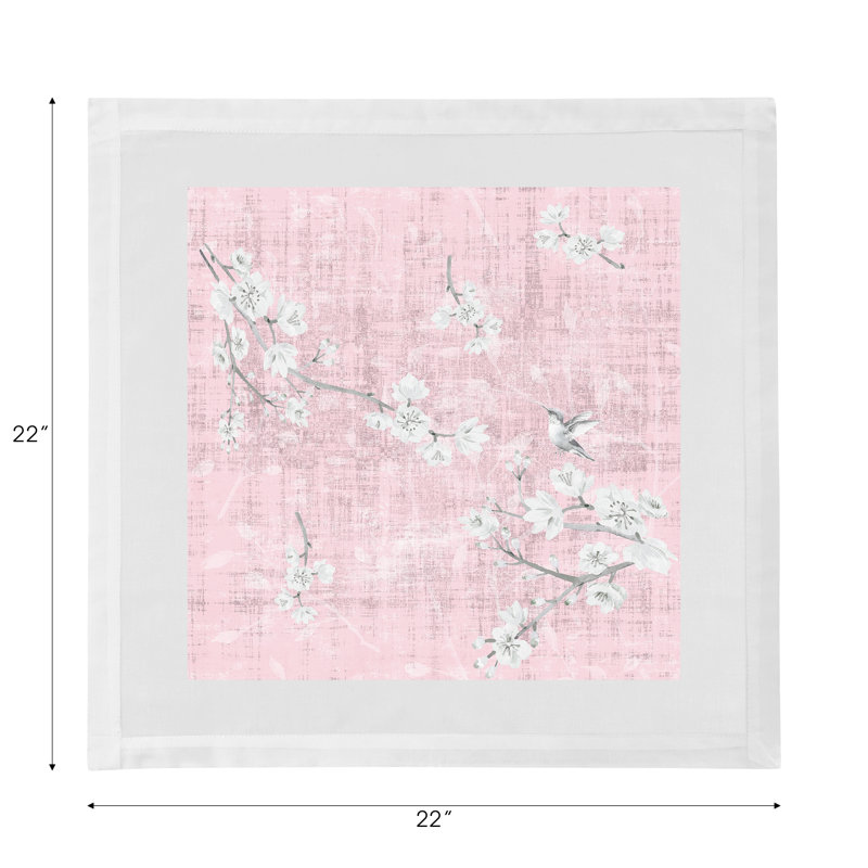 Blossom Fantasia Cotton Sateen Dinner Napkins, Soft Pink