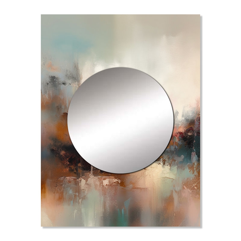 Décoration murale brune abstraite nature I - miroir de paysage abstrait MTMIR60159, 32 po x 24 po