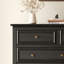 Armoire d'appoint en bois manufacturé noir massif