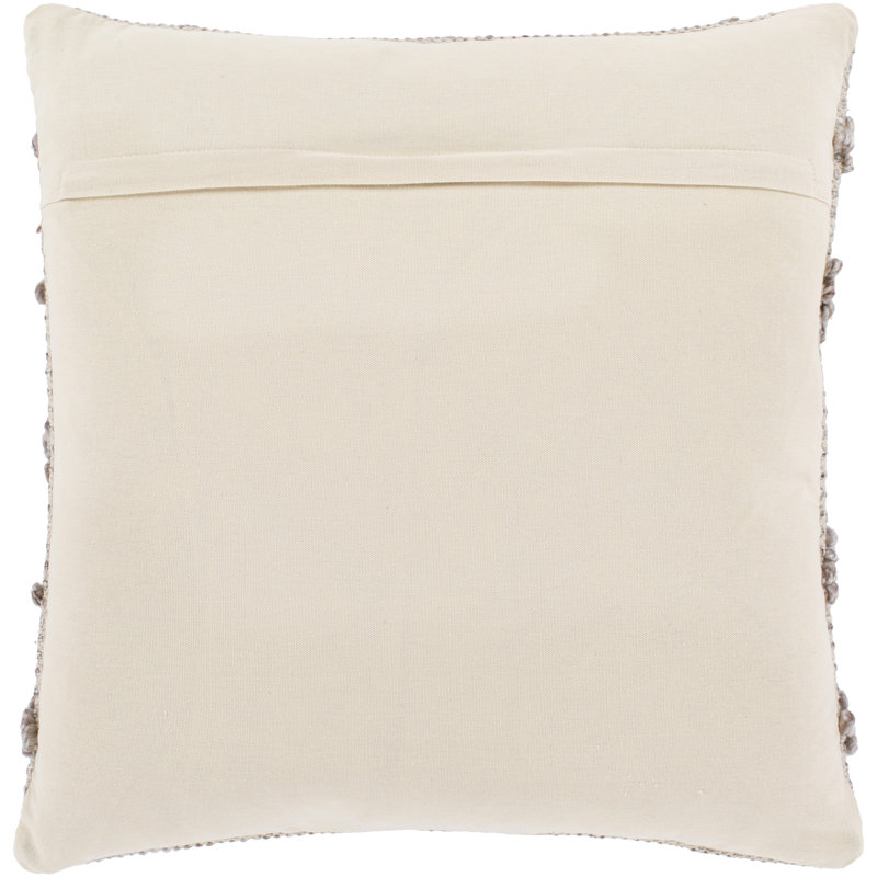 22" x 22" Beige Cotton and Polyester Euro Pillow Cover