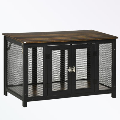 Cage pour chien avec cadre en métal et plateau ouvrable