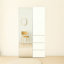 Système d'organisation modulaire en bois avec miroir