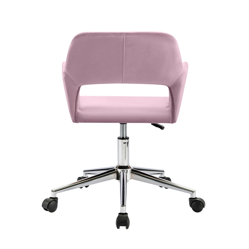 Conor Suede Office Chair, Pink