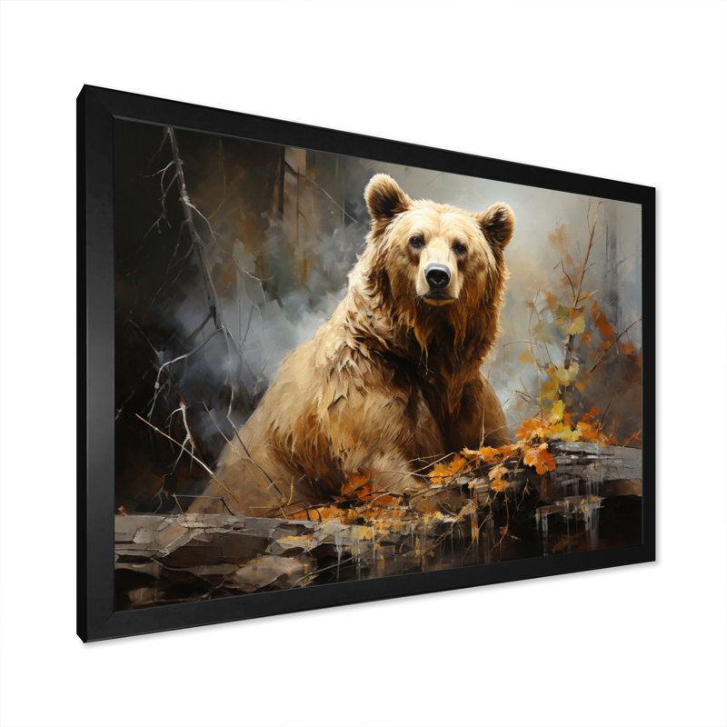 Bear Bears Boundary II - Reproductions encadrées d'ours, H 12 po x l 20 po x P 1 po, Cadre simple noir