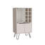 Aster 23" Wide Double Door Bar Cabinet and Glass door comparment, Eight bottle cubbies and stemware
