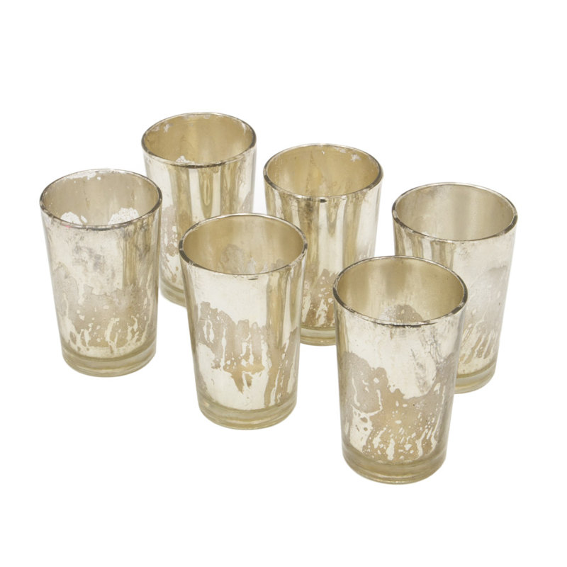Petit porte-votive en verre mercure, Argent