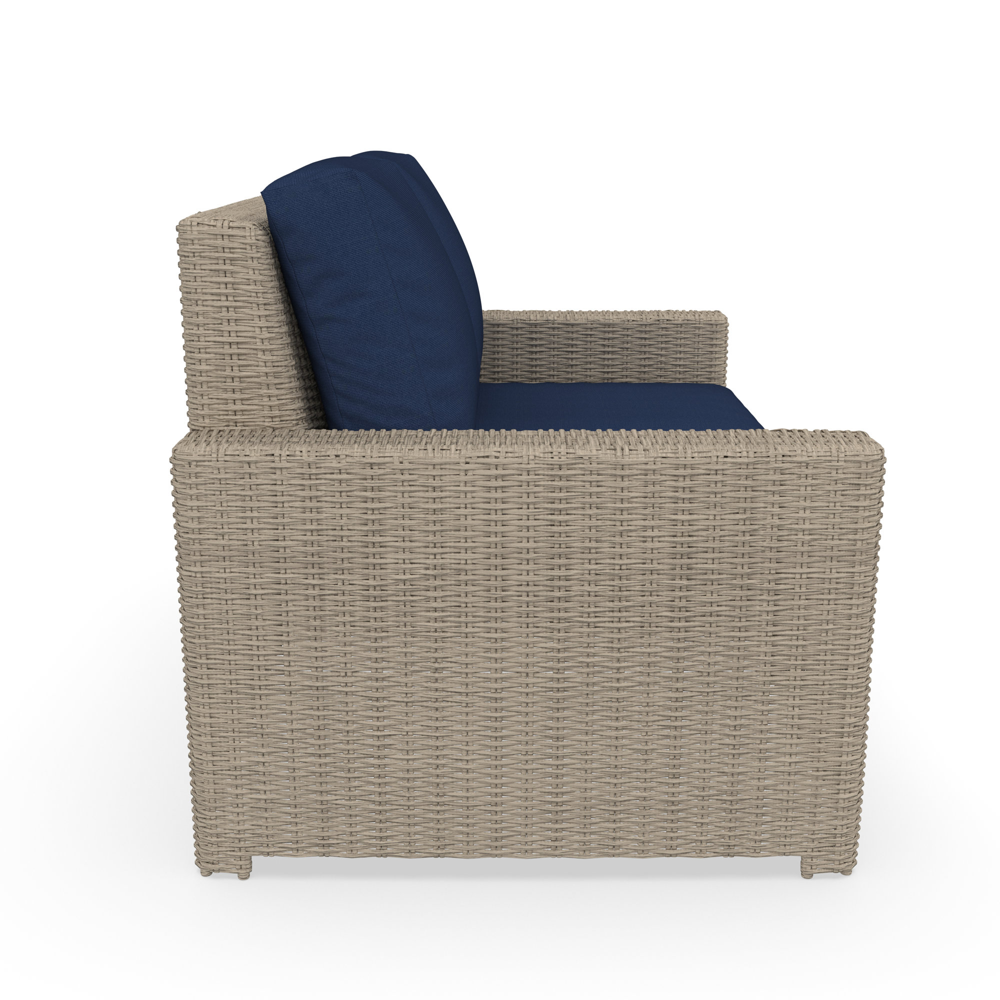 Outdoor Loveseat With Sunbrella Cushions, Canvas Navy