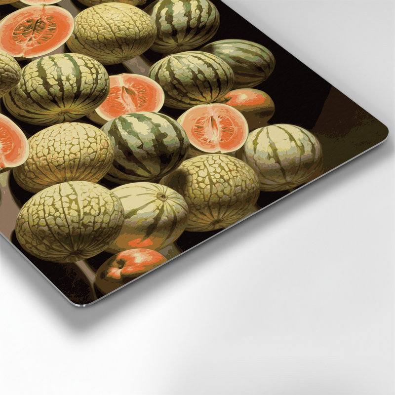 Fruit Crenshaw Melon Brown Metal Wall Art, 11" H x 14" W