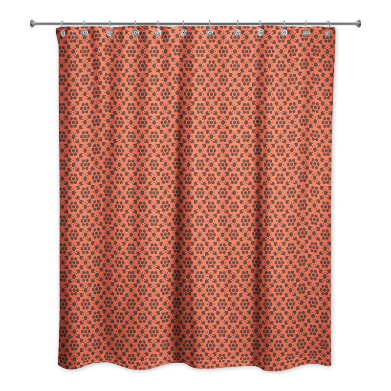 Rideau de douche simple Aphina, Orange