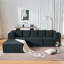 Canapé modulaire de 106 po, canapé modulaire en L en forme de L avec assise profonde, canapé moderne en velours sans os avec méridienne mobile et 5 coussins, canapé compressé pour le salon, aucun assemblage requis, noir-543323712