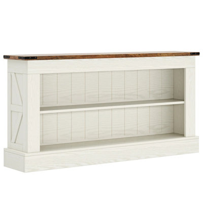 Vintage Farmhouse Style 63-Inch Double-Tier Entryway Sofa Side Table