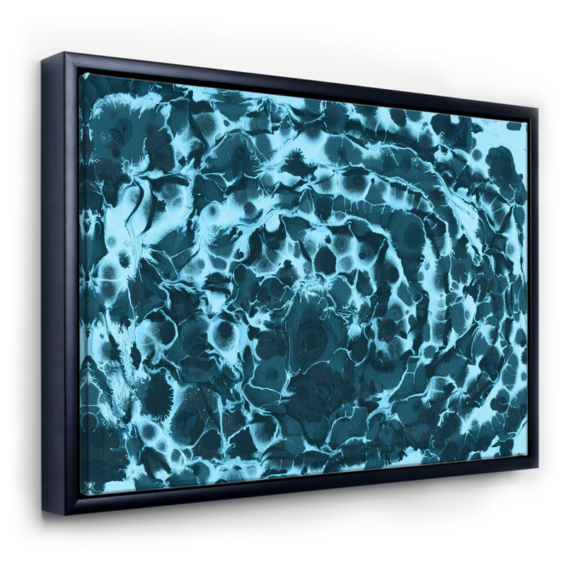 Wet Painted Waves - Reproduction d'art sur toile, H 12 po x l 20 po x P 1 po, Toile avec cadre noir