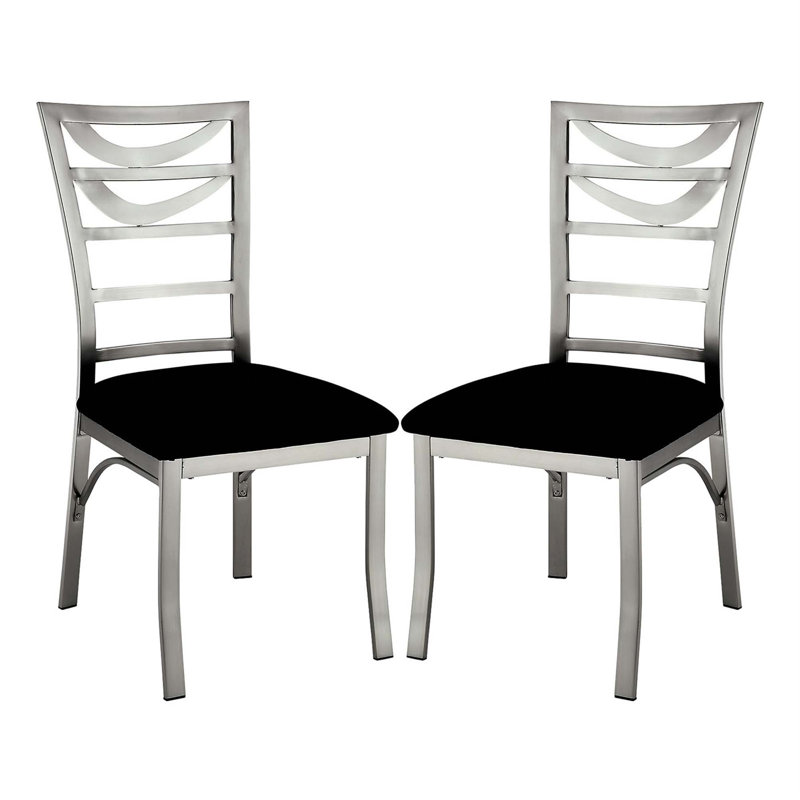 Microfibre et chaises d'appoint en métal (ensemble de 2)