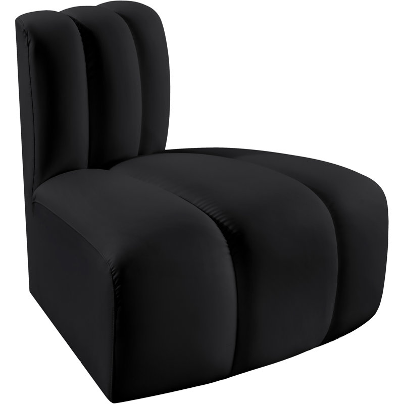 Chaise d'appoint en cuir Iturralde Vegan, Cuir végétalien noir