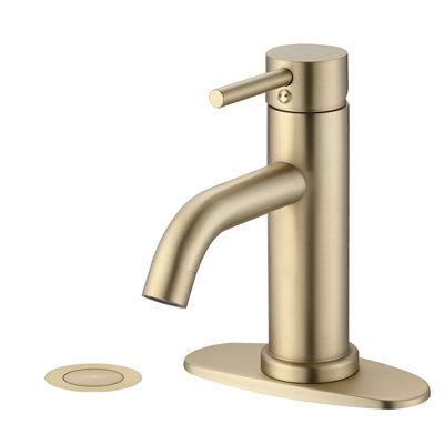 Robinet de salle de bain à un trou sans plomb avec ensemble de drain