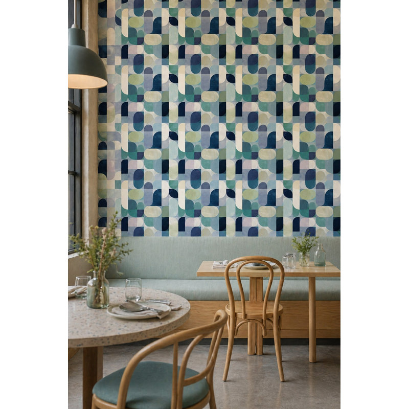 Papier peint moderne Mid Century, Peler et coller