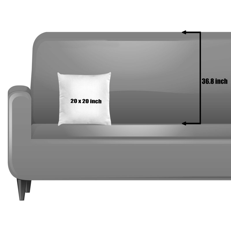 20" Square Off White and Blue Microfiber Reversible Pillow Covers (Set of 2)