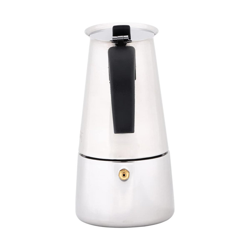 Machine à espresso 4 tasses en acier inoxydable de 6,8 oz. Pot à moka compatible avec l'induction