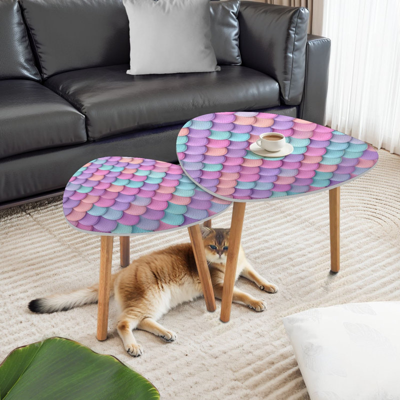Ensemble de 2 tables basses gigognes Triangle